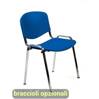 Sedia visitatore a 4 gambe Unisit Dado D5PG - struttura grigia - PPL blu - conf. 2 pezzi- D5PG/2/BL