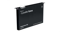 Rexel Crystalfile Extra Foolscap Suspension File Polypropylene 30mm Black (Pack 25)