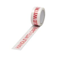 Polypropylene Tape Printed Handle With Care 50mmx66m White Red (Pack of 6)