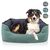 BLUZELLE Dog Bed for Large Dogs, Dog Sofa Dog Basket Cat Bed, Removable Cushion Pillow, Washable Pet Bed with Anti Slip Mat Bottom, Striped Fabric & Plush Teddy Fur Fleece, Size...