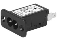 IEC-Stecker-C8, 50 bis 60 Hz, 2.5 A, 250 VAC, 1.2 mH, Flachstecker 4,8 mm, 5008.