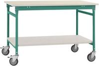 Manuflex BB5311.0001 Komplett BASIS oldalsó asztal melamin felső + közbülső polccal, szélesség nagysága: 1000 x 600 x 850 mm Szürke, Zöld