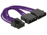 Power Cable PCI Express 8 pin male <gt/> 2 x 4 pin male textile shielding purple Internal Power Cables