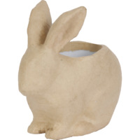 Pappmaché, braun, Übertopf Kaninchen 18,5cm - Kartonbraun