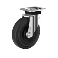 Elastic solid rubber wheel on steel rim