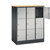 Armario de compartimentos bajo llave de acero INTRO, altura de compartimento 345 mm, A x P 920 x 500 mm, 9 compartimentos, cuerpo gris negruzco, puertas en aluminio blanco.