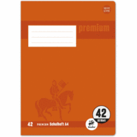 Schulheft Premium A4 16 Blatt kariert Lineatur 42