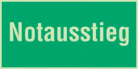 Fluchtweg-Schild - Notausstieg, Grün, 15 x 30 cm, Folie, Selbstklebend, Weiß