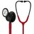 3M™ Littmann® Classic III™ Stethoskop zur Überwachung, Black-Edition Bruststück, Schlauchanschluss und Ohrbügel in Schwarz, burgunderroter Schlauch, 69 cm, 5868