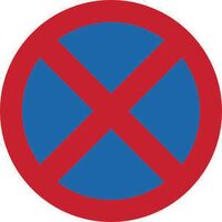 No stopping road sign