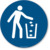 Abfallbehälter Benutzen, EN ISO 7010, M030, Gebotsaufkleber, 15 cm, aus Premium-Aufkleber blasenfrei, mit UV-Schutz