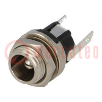 Socket; DC supply; male; 5.5/2.1mm; 5.5mm; 2.1mm; soldering