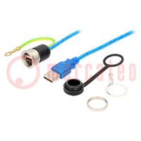 Adapter cable; USB 2.0; USB A socket,USB A plug; 1.5m; 1310; IP54