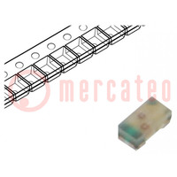 LED; SMD; 0603; giallo/verde; 1,6x0,8x0,5mm; 120°; 20mA; 52/52mW