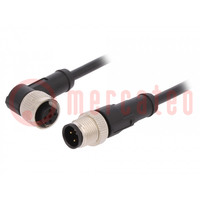 Cable de conexión; M12; PIN: 4; 2m; enchufe; 250VAC; 4A; -25÷80°C