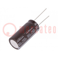 Condensatore: elettrolitico; THT; 180uF; 250VDC; Ø16x35,5mm; ±20%
