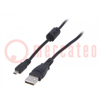 Kabel; USB 2.0; UC-E6,USB A-Stecker; vernickelt; 1,5m; schwarz