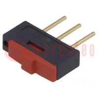 Switch: slide; Pos: 2; 0.3A/24VDC; THT; Leads: for PCB,angled; BSI
