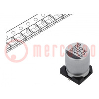 Capacitor: electrolytic; SMD; 100uF; 50VDC; Ø8x10mm; ±20%; 2000h