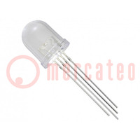 LED; 10mm; RGB; 30°; Frontale: convesso; 1,8÷2,2/2,8÷3,4/2,8÷3,4V