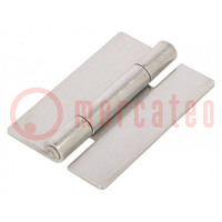 Hinge; Width: 50mm; stainless steel; H: 75mm; for welding