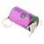 Battery: lithium (LTC); 3.6V; 1/2AA; 1200mAh; non-rechargeable