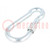 Carabiner; steel; for rope; L: 70mm; zinc; 7mm; with protection