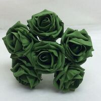 Artificial Colourfast Cottage Rose Bud Bunch - 21cm, Forest