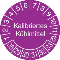 Prüfplakette, Kalibriertes Prüfmittel, in Jahresfarbe, 500 Stück / Rolle, 3,0 cm Version: 28-33 - Prüfplakette 2028-2033