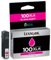 Lexmark Tintenpatrone Nr. 100XLA Magenta mit hoher Kapazität (ca. 600 Seiten)