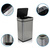 Abfallsammler / Mülleimer CLEAN IV mit Sensor 60L Stahl silber hjh OFFICE