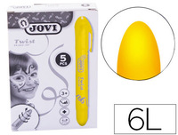 BARRA DE MAQUILLAJE JOVI TWIST MAKE-UP AMARILLO CAJA DE 5 UNIDADES