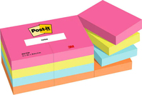 3M 653-12-POP zelfklevend notitiepapier Vierkant Blauw, Groen, Oranje, Roze 100 vel Zelfplakkend
