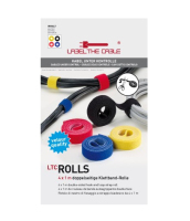 Label-the-cable ROLLS kabelbinder Klittenband Zwart, Blauw, Rood, Geel 4 stuk(s)