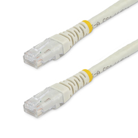 StarTech.com 15ft CAT6 Ethernet Cable - White CAT 6 Gigabit Ethernet Wire -650MHz 100W PoE RJ45 UTP Molded Network/Patch Cord w/Strain Relief/Fluke Tested/Wiring is UL Certified...
