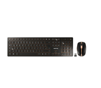 CHERRY DW 9000 SLIM teclado Ratón incluido RF Wireless + Bluetooth Checa, Eslovaco Negro, Bronce