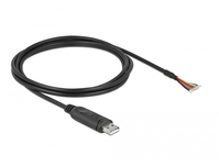 DeLOCK Adapterkabel USB 2.0 Typ-A zu seriell RS-232 mit 9 offenen Kabelenden + Schirmung 2 m