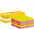 Post-It 3M , Haftnotizen, mehrfarbig Klebezettel Quadratisch Magenta, Orange, Pink, Gelb 100 Blätter Selbstklebend