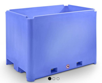 Hygiene Palettenbox BI-540, Reinraumbehälter, 1200x800x830mm, PE-Schale PU-Kern, 540L, Gelbgrün