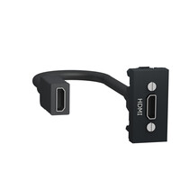 Unica - prise HDMI préconnectorisée - 1 mod - Anthracite - méca seul (NU343054)