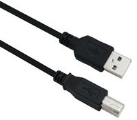 Helos Anschlusskabel, USB 2.0 A Stecker/B Stecker, 5,0m, schwarz