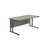 Jemini Rectangular Double Upright Cantilever Desk 1600x800mm Grey Oak/Black KF820154