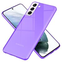 NALIA Neon Handy Hülle für Samsung Galaxy S21, Transparent Case Silikon Cover Lila