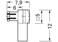 MCX Stecker 50 Ω, KX-21A, RG-178B/U, RG-196A/U, Löt-/Crimpanschluss, abgewinkelt
