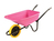 90L Pink Polypropylene Wheelbarrow - Puncture Proof