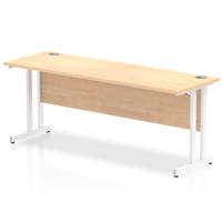 Impulse 1800 x 600mm Straight Desk Maple Top White Cantilever Leg MI002430