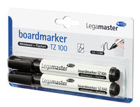 Boardmarker TZ 100, nachfüllbar, 1,5 - 3 mm, Schwarz, 2 Stück in SB-Verpackung