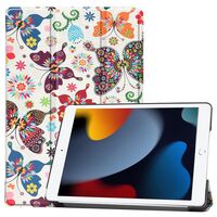 Cover for iPad 6/7/8 2019-2021 for iPad 7/8/9 (2019-2021) 10.2inch Tri-fold Caster Hard Shell Cover with Auto Wake Function - Butterflies Tablet-Hüllen