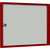 Vitrina de anuncios para interiores, para formato 2 x 1 DIN A4, marco rojo.