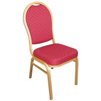 Bolero Chairs with Aluminium Arched Back in Red - 940X440X470mm Pack of 4